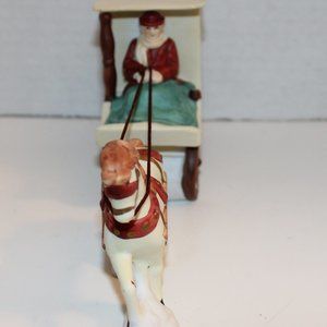 Vintage Venture Memories Collections Porcelain Horse Drawn Carriage White